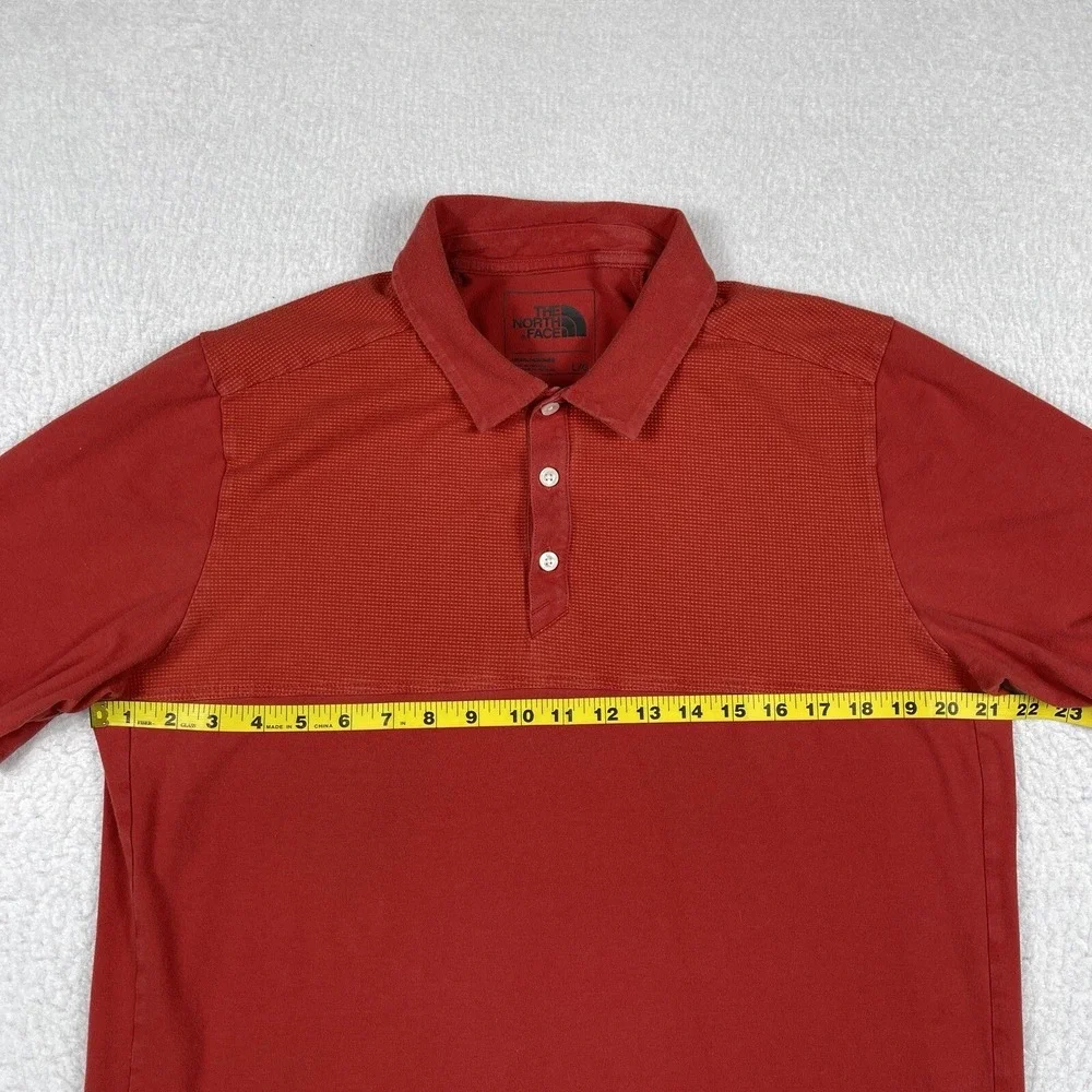 The North Face Polo Shirt‎ Mens Large Red Orange Outdoors Hiking Golf Casual